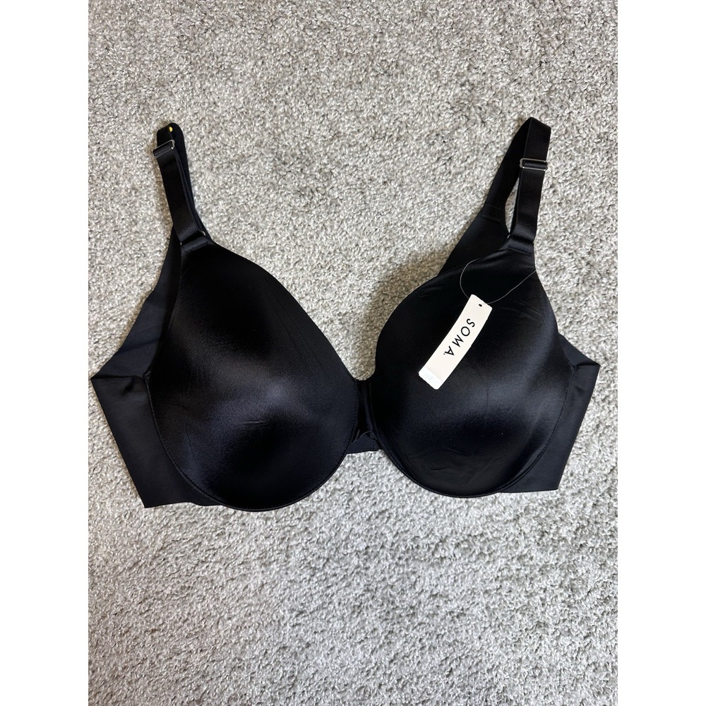 Soma Vanishing Back Full Coverage Bra 40DD Black Underwire Smooth NWT - Picture 4 of 5